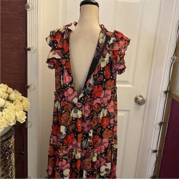 Cinq à Sept High Low Floral Dress - Pink and Black, US0 - Picture 11 of 13